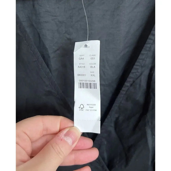 J. Crew Ruffle Sleeve Voile Dress Black Cotton V-Neck A-Line Plus Size XXL Women - Picture 5 of 9